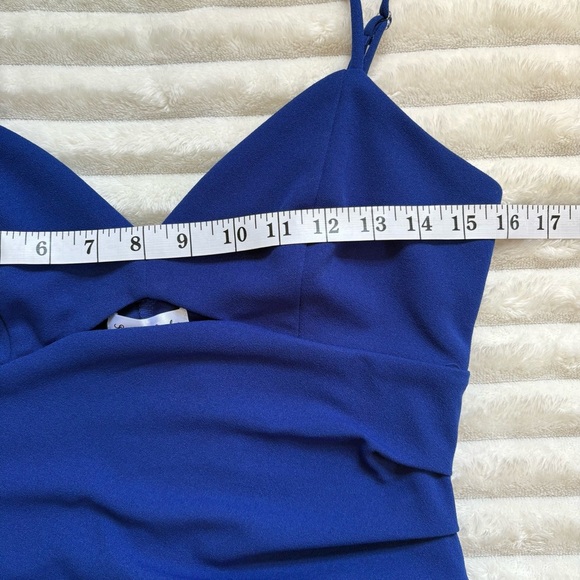 Emerald Sundae Asymmetrical Cocktail Dress Blue NET Women’s Medium - Picture 7 of 8